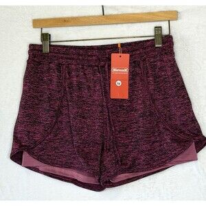 BlevonH Women M Yoga Running Shorts 2 in 1 Workout Athletic Shorts with Pockets